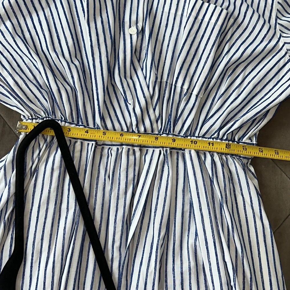 By Any Other Name Long Sleeve Blue & White Striped Midi Shirt Dress Size XL - Picture 13 of 15
